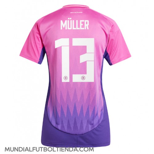 Camiseta Alemania Thomas Muller #13 Segunda Equipación Replica Eurocopa 2024 para mujer mangas cortas